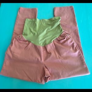Pink 2x maternity pants cotton blend plus size